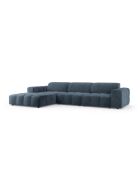 Luc linkerhoekbank in structuurstof 4 zitplaatsen donkerblauw - 284x163x77 cm