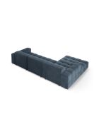 Luc linkerhoekbank in structuurstof 4 zitplaatsen donkerblauw - 284x163x77 cm