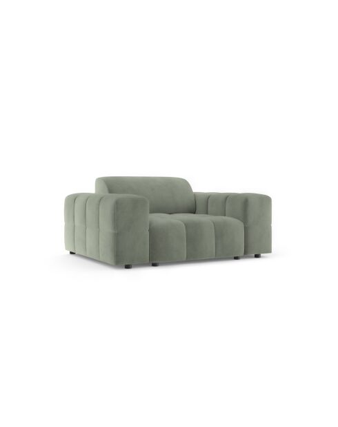Fauteuil Luc en tissu structurel 1 place vert olive foncé - 124x99x77 cm