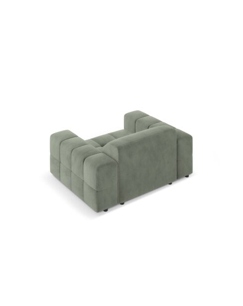 Fauteuil Luc en tissu structurel 1 place vert olive foncé - 124x99x77 cm