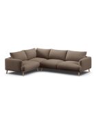Ecksofa Margot, links, aus Strukturstoff, 5 Sitze, Cappuccino, 280 x 195 x 75 cm