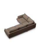 Ecksofa Margot, links, aus Strukturstoff, 5 Sitze, Cappuccino, 280 x 195 x 75 cm