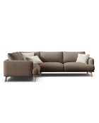 Ecksofa Margot, links, aus Strukturstoff, 5 Sitze, Cappuccino, 280 x 195 x 75 cm
