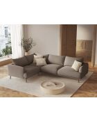 Ecksofa Margot, links, aus Strukturstoff, 5 Sitze, Cappuccino, 280 x 195 x 75 cm
