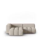 Lorella modulares Ecksofa links aus Strukturstoff 3 Sitze Sand - 205x145x70 cm