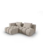 Lorella modulares Ecksofa links aus Strukturstoff 3 Sitze Sand - 205x145x70 cm