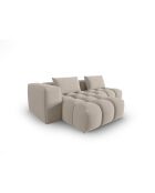 Lorella modulares Ecksofa links aus Strukturstoff 3 Sitze Sand - 205x145x70 cm