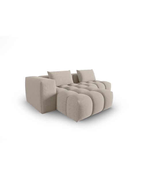 Lorella modulares Ecksofa links aus Strukturstoff 3 Sitze Sand - 205x145x70 cm