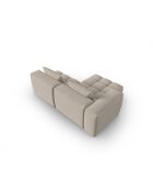 Lorella modulares Ecksofa links aus Strukturstoff 3 Sitze Sand - 205x145x70 cm