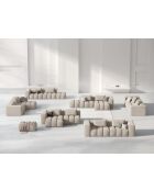 Lorella modulares Ecksofa links aus Strukturstoff 3 Sitze Sand - 205x145x70 cm