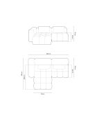 Lorella modulares Ecksofa links aus Strukturstoff 3 Sitze Sand - 205x145x70 cm