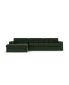 Yohan linkes Ecksofa aus Strukturstoff 4 Sitze dunkelgrün - 236x160x72 cm