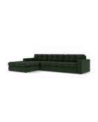 Yohan linkes Ecksofa aus Strukturstoff 4 Sitze dunkelgrün - 236x160x72 cm