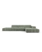 Ecksofa Luc rechts aus Strukturstoff 5 Sitze in dunklem Olivgrün - 342x163x77 cm