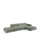 Ecksofa Luc rechts aus Strukturstoff 5 Sitze in dunklem Olivgrün - 342x163x77 cm