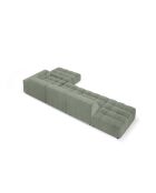 Ecksofa Luc rechts aus Strukturstoff 5 Sitze in dunklem Olivgrün - 342x163x77 cm