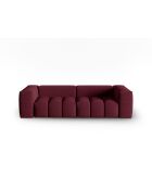 Sofá modular Lorella de tejido estructural burdeos de 4 plazas - 230x85x70 cm