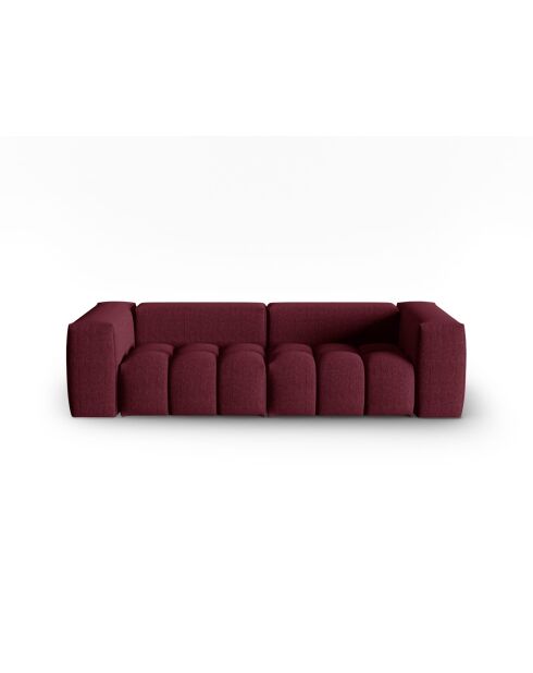 Canapé modulaire Lorella en tissu structurel 4 places bordeaux - 230x85x70 cm