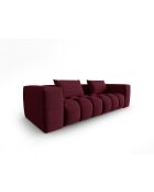 Sofá modular Lorella de tejido estructural burdeos de 4 plazas - 230x85x70 cm