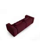 Sofá modular Lorella de tejido estructural burdeos de 4 plazas - 230x85x70 cm