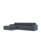 Yohan linkes Ecksofa aus Strukturstoff 4 Sitze dunkelblau - 236x160x72 cm