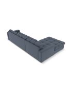 Yohan linkes Ecksofa aus Strukturstoff 4 Sitze dunkelblau - 236x160x72 cm