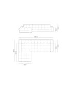 Yohan linkes Ecksofa aus Strukturstoff 4 Sitze dunkelblau - 236x160x72 cm