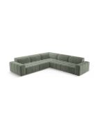 Symmetrisches Ecksofa Luc aus Strukturstoff 5 Sitze in dunklem Olivgrün - 281x281x77 cm