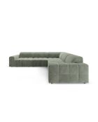Symmetrisches Ecksofa Luc aus Strukturstoff 5 Sitze in dunklem Olivgrün - 281x281x77 cm