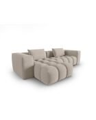 Lorella modulares Ecksofa links aus Strukturstoff 3 Sitze Sand - 260x145x70 cm