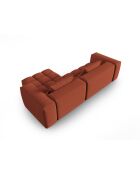 Lorella modulares rechtes Ecksofa aus korallenrotem 3-Sitzer-Strukturstoff - 260x145x70 cm