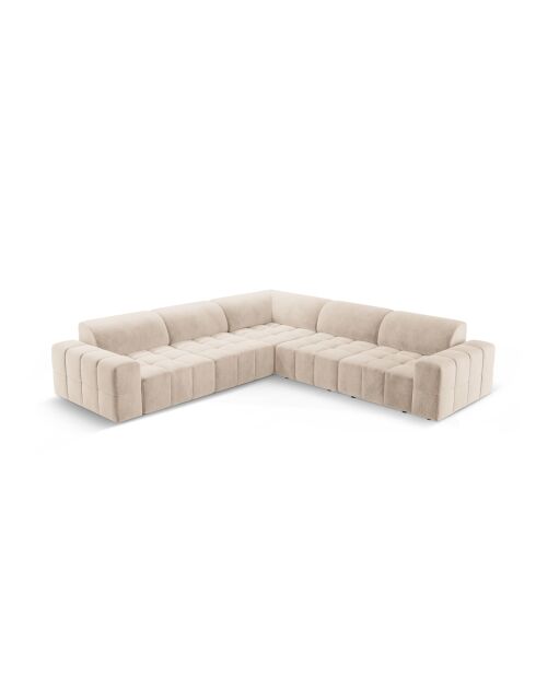 Symmetrisches Ecksofa Luc aus Strukturstoff 5 Sitze Sand - 281x281x77 cm