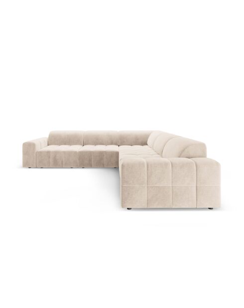 Symmetrisches Ecksofa Luc aus Strukturstoff 5 Sitze Sand - 281x281x77 cm