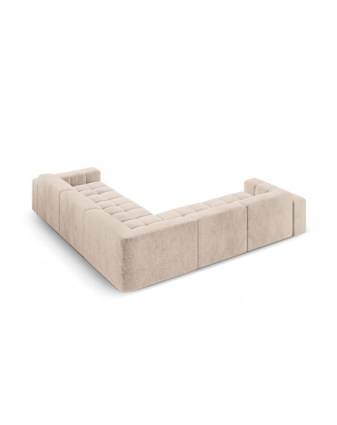 Symmetrisches Ecksofa Luc aus Strukturstoff 5 Sitze Sand - 281x281x77 cm