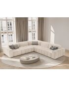 Symmetrisches Ecksofa Luc aus Strukturstoff 5 Sitze Sand - 281x281x77 cm