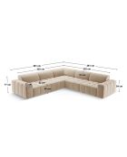 Symmetrisches Ecksofa Luc aus Strukturstoff 5 Sitze Sand - 281x281x77 cm