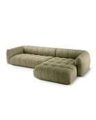 Julia modulares rechtes Ecksofa aus Strukturstoff 3 Sitze oliv - 295x170x68 cm