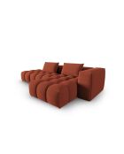 Lorella modulares rechtes Ecksofa aus Strukturstoff 4 Sitze korallenrot - 265x145x70 cm
