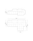 Lorella modulares rechtes Ecksofa aus Strukturstoff 4 Sitze korallenrot - 265x145x70 cm