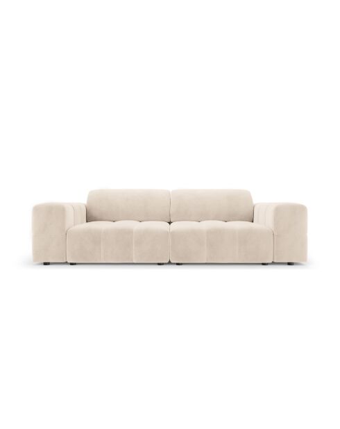 Luc bank in structuurstof 3 zitplaatsen zand - 204x99x77 cm