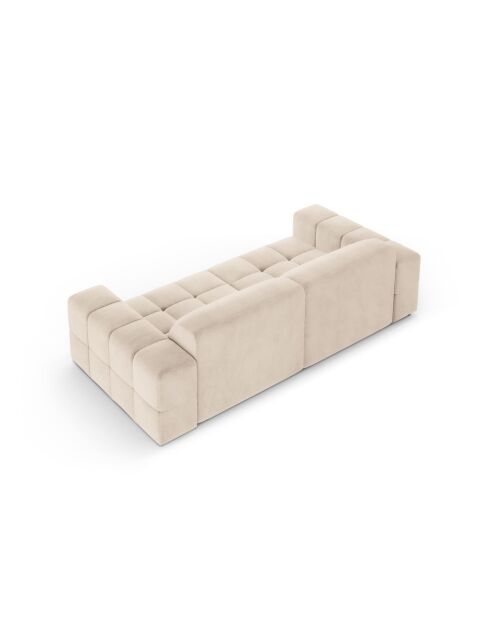 Luc bank in structuurstof 3 zitplaatsen zand - 204x99x77 cm