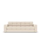 Yohan 3-Sitzer-Sofa aus Strukturstoff hellbeige - 202x90x72 cm