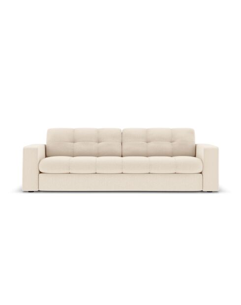 Yohan 3-Sitzer-Sofa aus Strukturstoff hellbeige - 202x90x72 cm