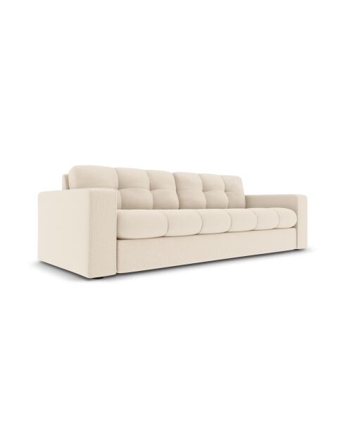 Yohan 3-Sitzer-Sofa aus Strukturstoff hellbeige - 202x90x72 cm