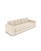 Yohan 3-Sitzer-Sofa aus Strukturstoff hellbeige - 202x90x72 cm