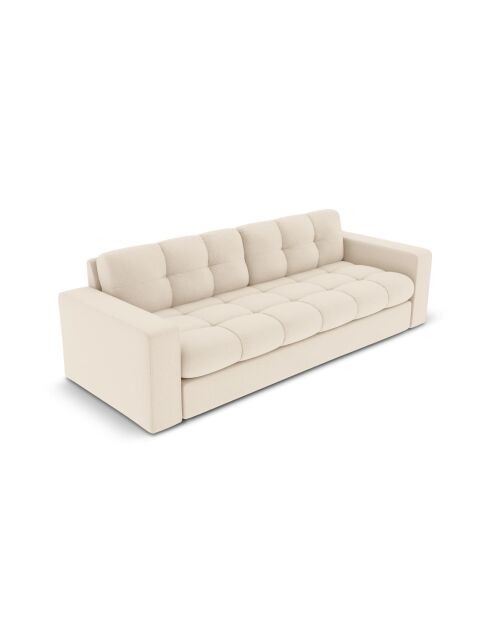 Yohan 3-Sitzer-Sofa aus Strukturstoff hellbeige - 202x90x72 cm