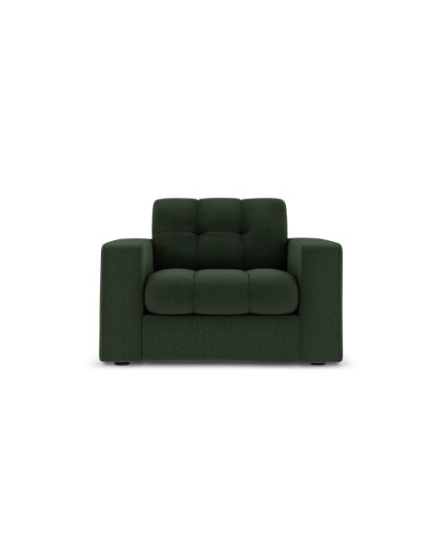 Fauteuil Yohan en tissu structurel 1 place vert foncé - 97x90x72 cm