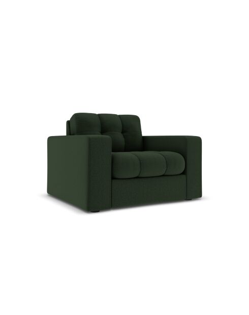 Fauteuil Yohan en tissu structurel 1 place vert foncé - 97x90x72 cm