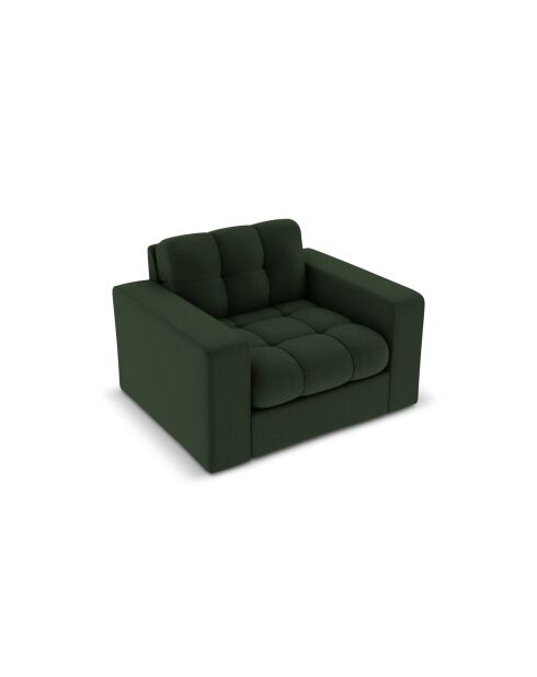 Fauteuil Yohan en tissu structurel 1 place vert foncé - 97x90x72 cm