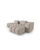 Lorella modulares rechtes Ecksofa aus Strukturstoff 4 Sitze Sand - 265x145x70 cm